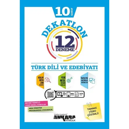 10. Sınıf Türk Dili ve Edebiyatı Dekatlon 12 Deneme Ankara Yayıncılık