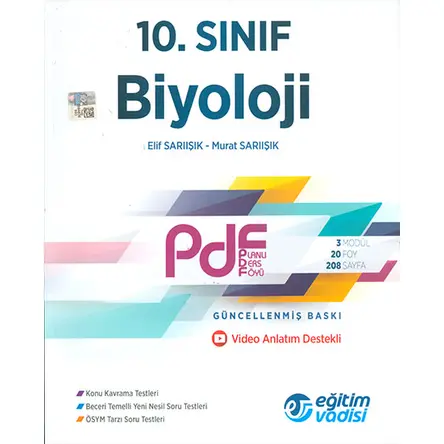 10.Sınıf Biyoloji Planlı Ders Föyü Eğitim Vadisi Yayınları