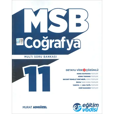 11.Sınıf Coğrafya MSB Multi Soru Bankası Eğitim Vadisi Yayınları