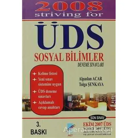 2008 ÜDS Sosyal Bilimler Deneme Sınavları - Tolga Şenkaya - Art Basın Yayın Hizmetleri