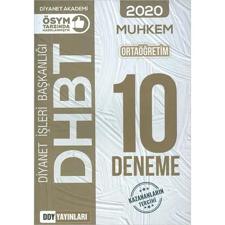 2020 DHBT 2 Muhkem Serisi Ortaöğretim Çözümlü 10 Deneme DDY Yayınları