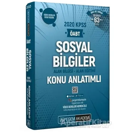 2020 KPSS ÖABT Sosyal Bilgiler Alan Bilgisi Alan Eğitimi Video Destekli Konu Anlatımlı Modüler Set