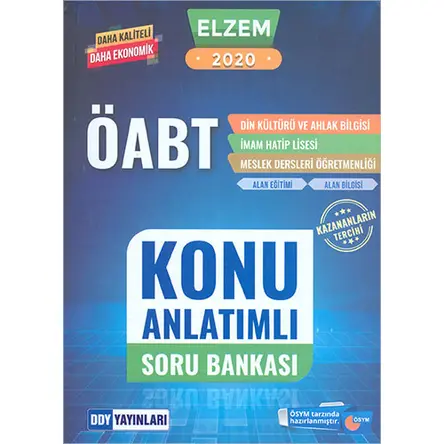 2020 ÖABT ELZEM Serisi Din Kültürü ve Ahlak Bilgisi Konu Anlatımlı Soru Bankası DDY Yayınları