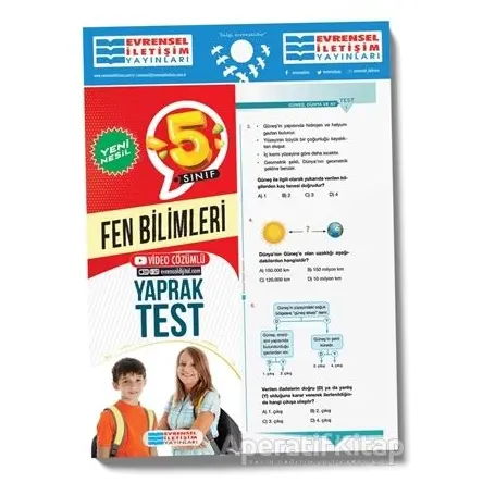 5. Sınıf Fen Bilimleri Video Çözümlü Yaprak Test - Kolektif - Evrensel İletişim Yayınları