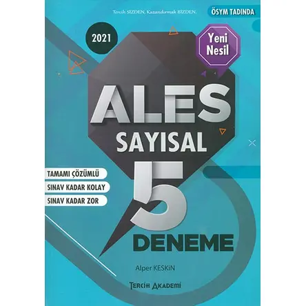 2021 ALES Sayısal 5 Deneme Tercih Akademi Yayınları