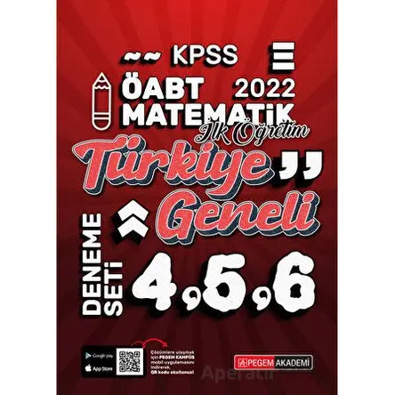 2022 KPSS ÖABT İlköğretim Matematik 4-5-6 (3lü Deneme) - Kolektif - Pegem Akademi Yayıncılık