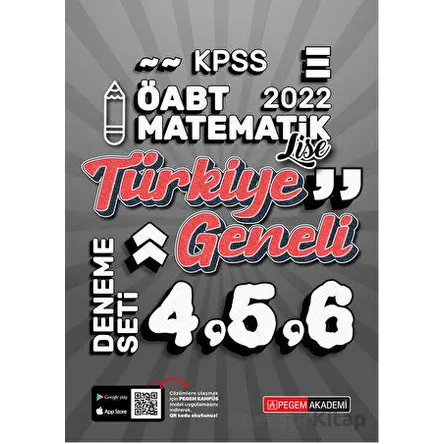 2022 KPSS ÖABT Lise Matematik 4-5-6 (3lü Deneme) - Kolektif - Pegem Akademi Yayıncılık