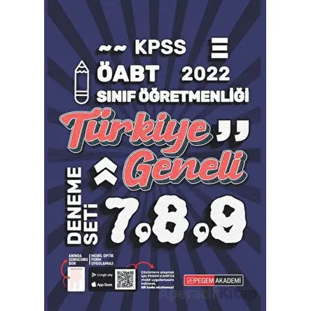 2022 KPSS ÖABT Sınıf Öğretmenliği Türkiye Geneli 7-8-9 (3lü Deneme)