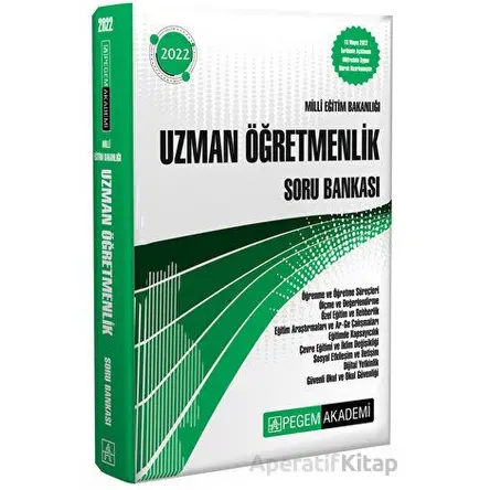 2022 Milli Eğitim Bakanlığı Uzman Öğretmenlik Soru Bankası - Kolektif - Pegem Akademi Yayıncılık