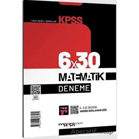2023 KPSS Matematik 6x30 Deneme Tamamı Video Çözümlü Marka Yayınları - Kolektif - Marka Yayınları