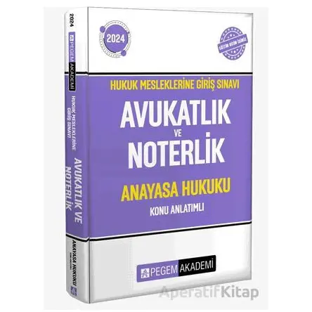 2024 Hukuk Mesleklerine Giriş Sınavı Avukatlık ve Noterlik Anayasa Hukuku Konu Anlatımlı