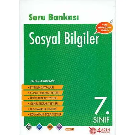 7. Sınıf Sosyal Bilgiler Soru Bankası - Şefika Arıdemir - 4 Adım Yayınları