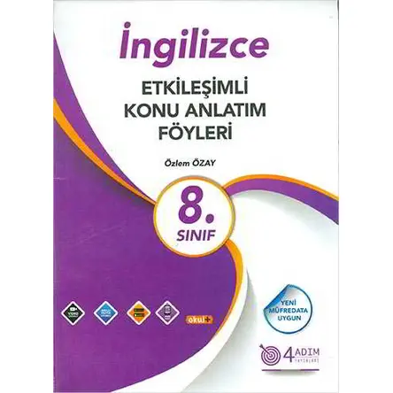 8. Sınıf İngilizce Etkileşimli Konu Anlatım Föyleri - Özlem Özay - 4 Adım Yayınları