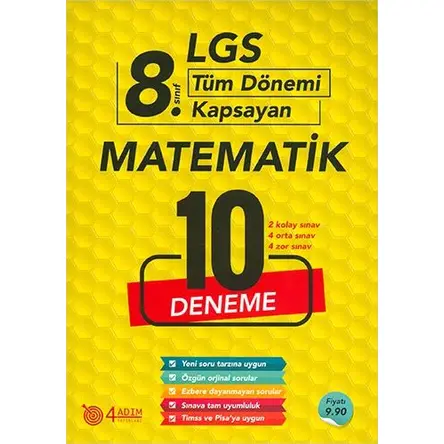 4 Adım LGS 8.Sınıf Matematik 10 Deneme