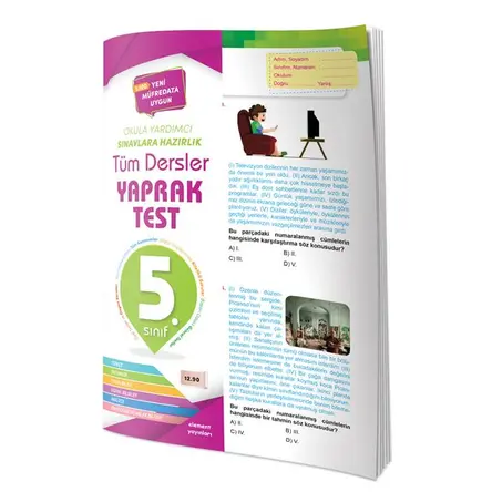 5. Sınıf Tüm Dersler Yaprak Test - 4 Element Yayınları