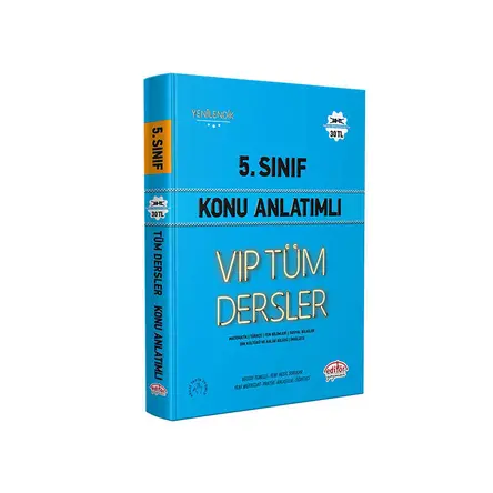 5. Sınıf VIP Tüm Dersler Konu Anlatımlı Mavi Kitap Editör Yayınevi