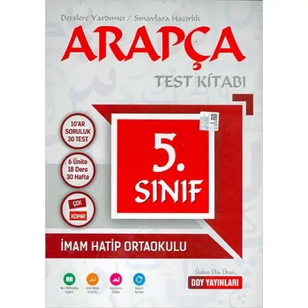 5.Sınıf Arapça Test Kitabı DDY Yayınları