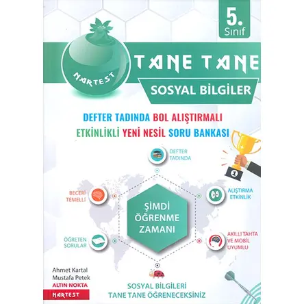 5.Sınıf Yeşil Defter Tadında Tane Tane Sosyal Bilgiler Nartest Yayınları