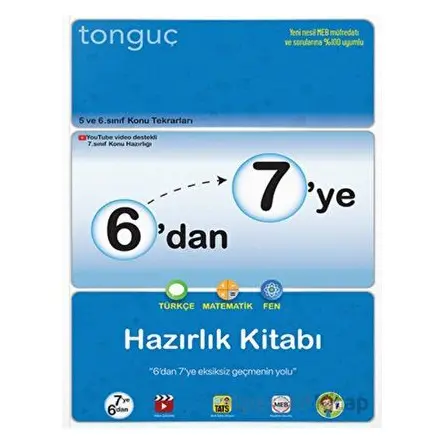 6 dan 7 ye Hazırlık Kitabı Tonguç Akademi