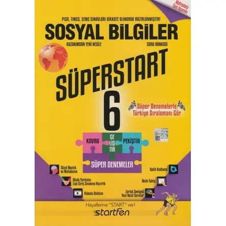 6. Sınıf Sosyal Bilgiler Süperstart Soru Bankası Startfen Yayınları