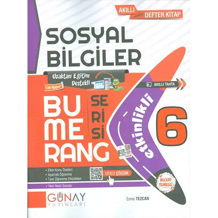 6.Sınıf Bumerang Serisi Sosyal Bilimler Soru Bankası Günay Yayınları