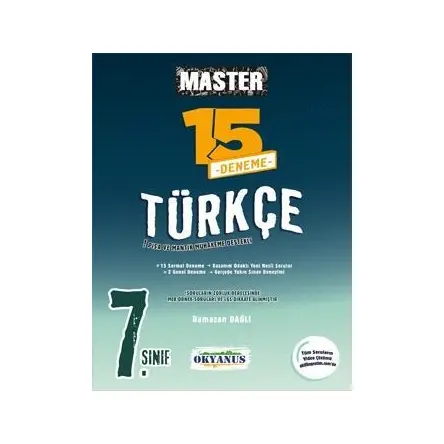 7. Sınıf Master 15 Türkçe Denemesi Okyanus Yayınları