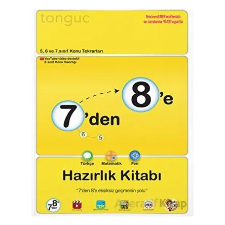 7’den 8’e Hazırlık Kitabı Tonguç Akademi