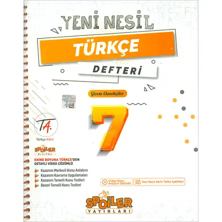 7.Sınıf Türkçe Yeni Nesil Defteri Spoiler Yayınları