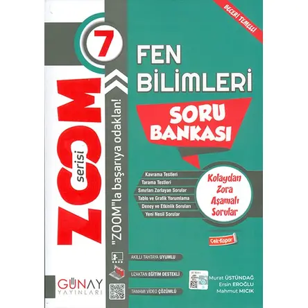 7.Sınıf Zoom Serisi Soru Bankası Fen Bilimleri Günay Yayınları