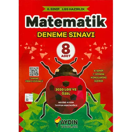 8. Sınıf LGS 1. Dönem Matematik 8 Deneme Aydın Yayınları