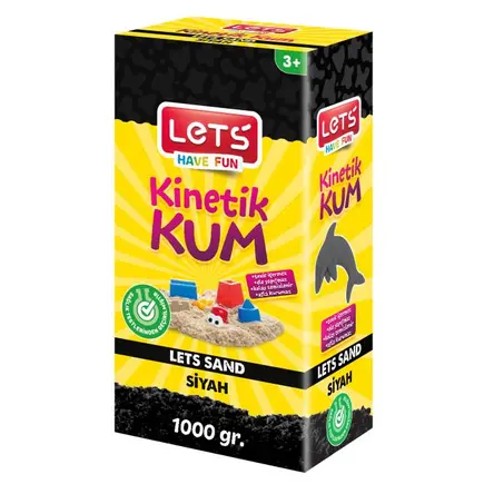 Lets Kinetik Kum 1000 gr. Siyah Karton Kutu