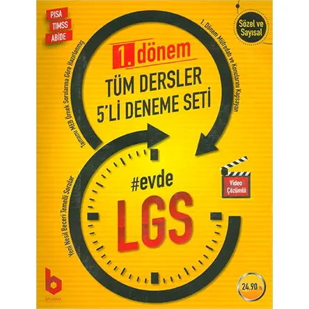 LGS 1. Dönem Tüm Dersler 5li Deneme Seti - Kolektif - Basamak Yayınları