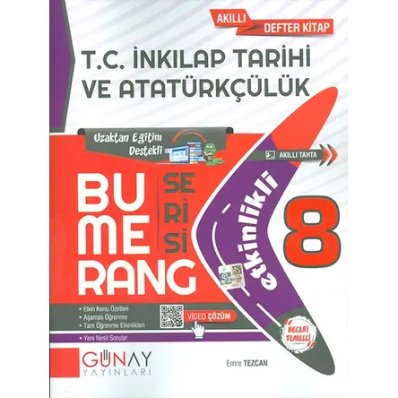 8.Sınıf Bumerang Etkinlikli T.C. İnkılap Tarihi Ve Atatürkçülük Günay Yayınları