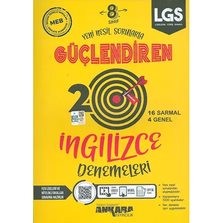 8.Sınıf Güçlendiren İngilizce 12 Deneme Ankara Yayıncılık