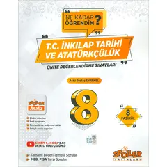 8.Sınıf T.C İnkılap Tarihi ve Atatürkçülük Ünite Değerlendirme Sınavları 8 Fasikül Spoiler Yayınları