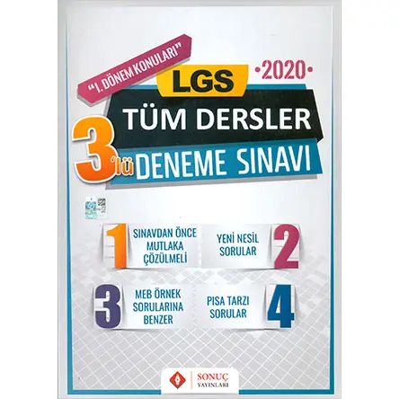 8.Sınıf LGS 1. Dönem Tüm Dersler 3lü Deneme Sonuç Yayınları