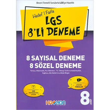 8.Sınıf LGS 8li Deneme 8 Sayısal 8 Sözel Katyon Yayınları