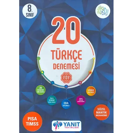 8.Sınıf LGS Türkçe 20 Çözümlü Föy Deneme Yanıt Yayınları