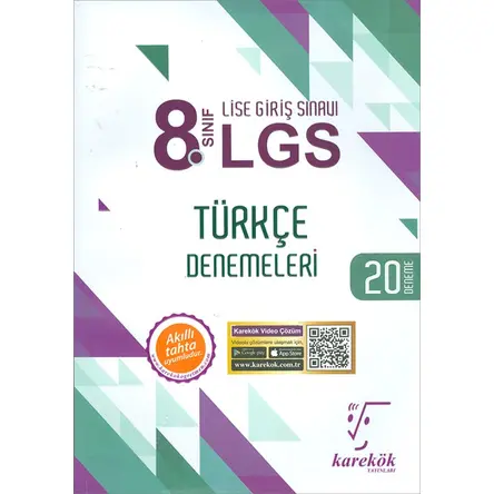 8.Sınıf LGS Türkçe 20 Deneme Karekök Yayınları