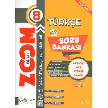 8.Sınıf LGS Türkçe Zoom Serisi Soru Bankası Günay Yayınları