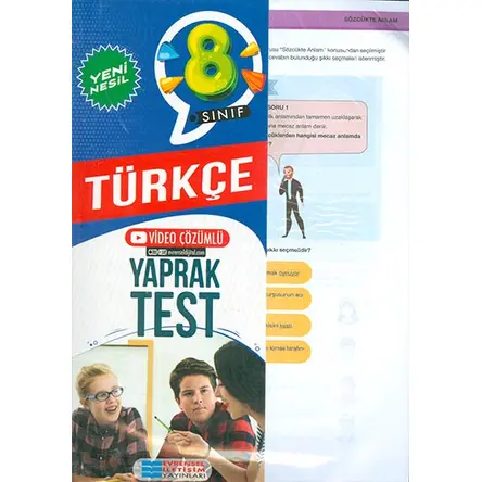 8. Sınıf Türkçe Video Çözümlü Yaprak Test - Kolektif - Evrensel İletişim Yayınları