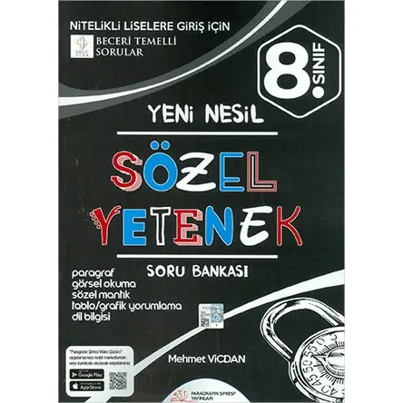 8.Sınıf Yeni Nesil Sözel Yetenek Soru Bankası Paragrafın Şifresi Yayınları