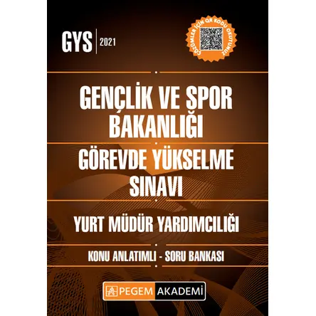 Pegem GYS Gençlik ve Spor Bakanlığı Görevde Yükselme Sınavı Konu Anlatımlı Yurt Müdür Yardımcılığı