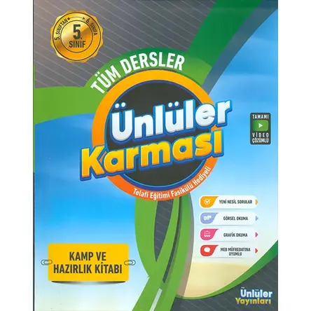 5.Sınıf Tüm Dersler Ünlüler Karması Kamp ve Hazırlık Kitabı