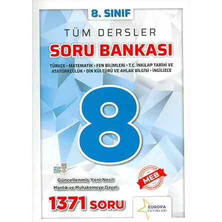 8.Sınıf Tüm Dersler Soru Bankası Europa Yayınları