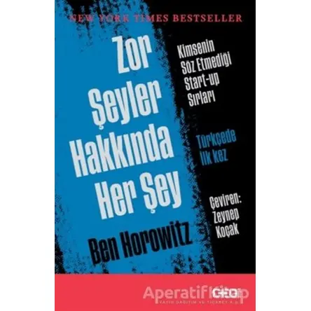 Zor Şeyler Hakkında Her Şey - Ben Horowitz - CEO Plus