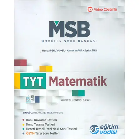 Eğitim Vadisi TYT Matematik Modüler Soru Bankası Video Çözümlü