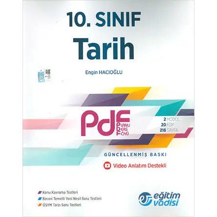 Eğitim Vadisi 10.Sınıf Tarih PDF Video Anlatım Destekli