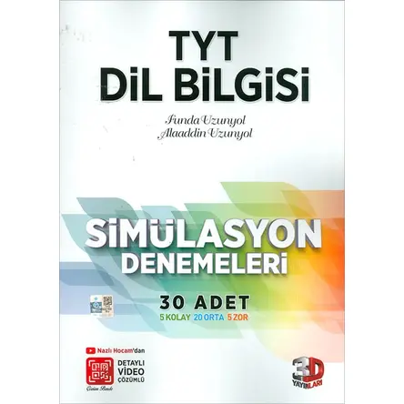 TYT Dil Bilgisi Simülasyon Denemeleri Detaylı Video Çözümlü 3D Yayınları