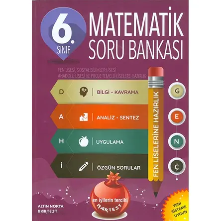 6.Sınıf Kırmızı Dahi Genç Matematik Soru Bankası Fen Liselerine Hazırlık Nartest Yayınları